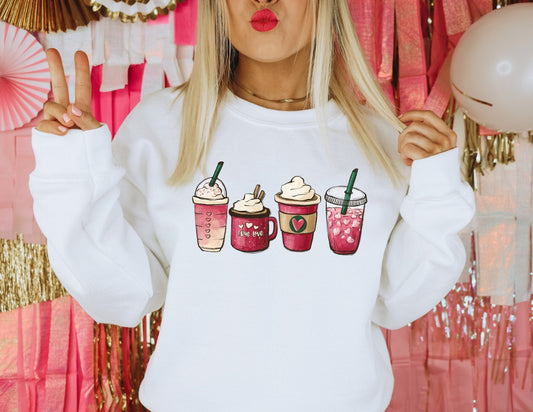 Coffee Valentines Sweatshirt - Iced Coffee Valentine Sweatshirt