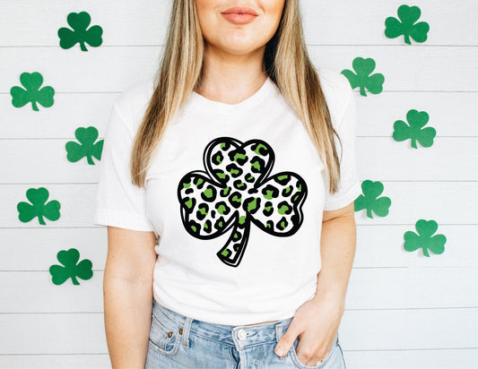 Leopard Clover Shirt - St Patricks Day Clover Shirt