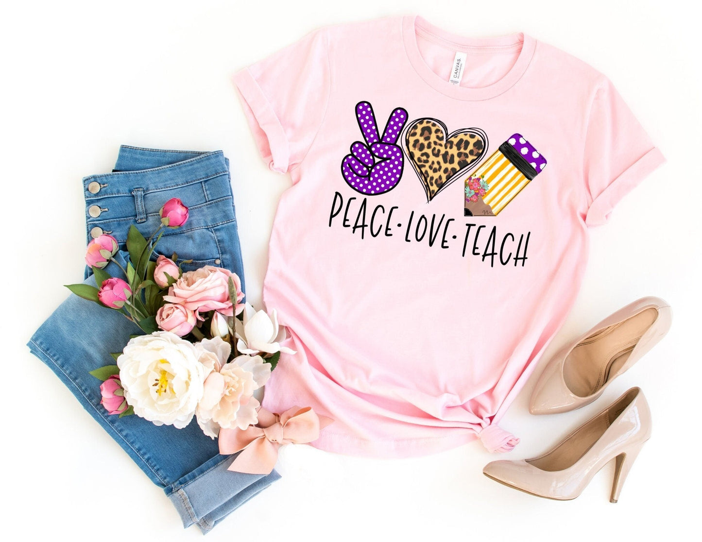 Peace Love Teach Shirt - Teacher Shirt