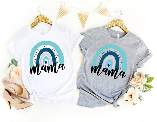 Blue Mama Rainbow Shirt - Mom Shirt