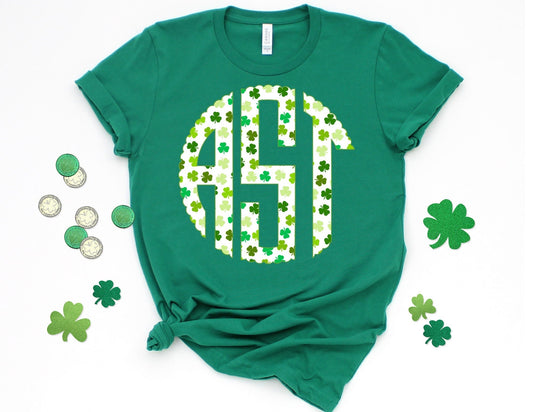 Monogram Shamrock Shirt - Custom St Patricks Day Shirt