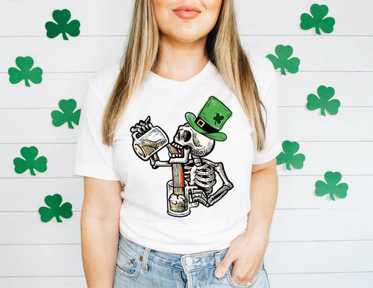 Skeleton Drinking Shirt - St Patricks Day Shirt