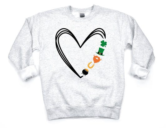 Shamrock Heart Sweatshirt - St Patricks Day Sweatshirt