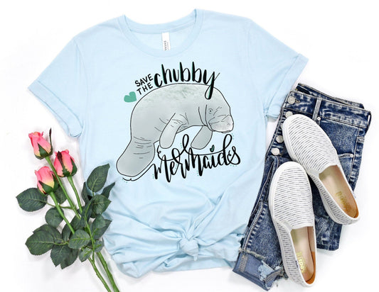 Save the Chubby Mermaids Shirt - Manatee Shirt