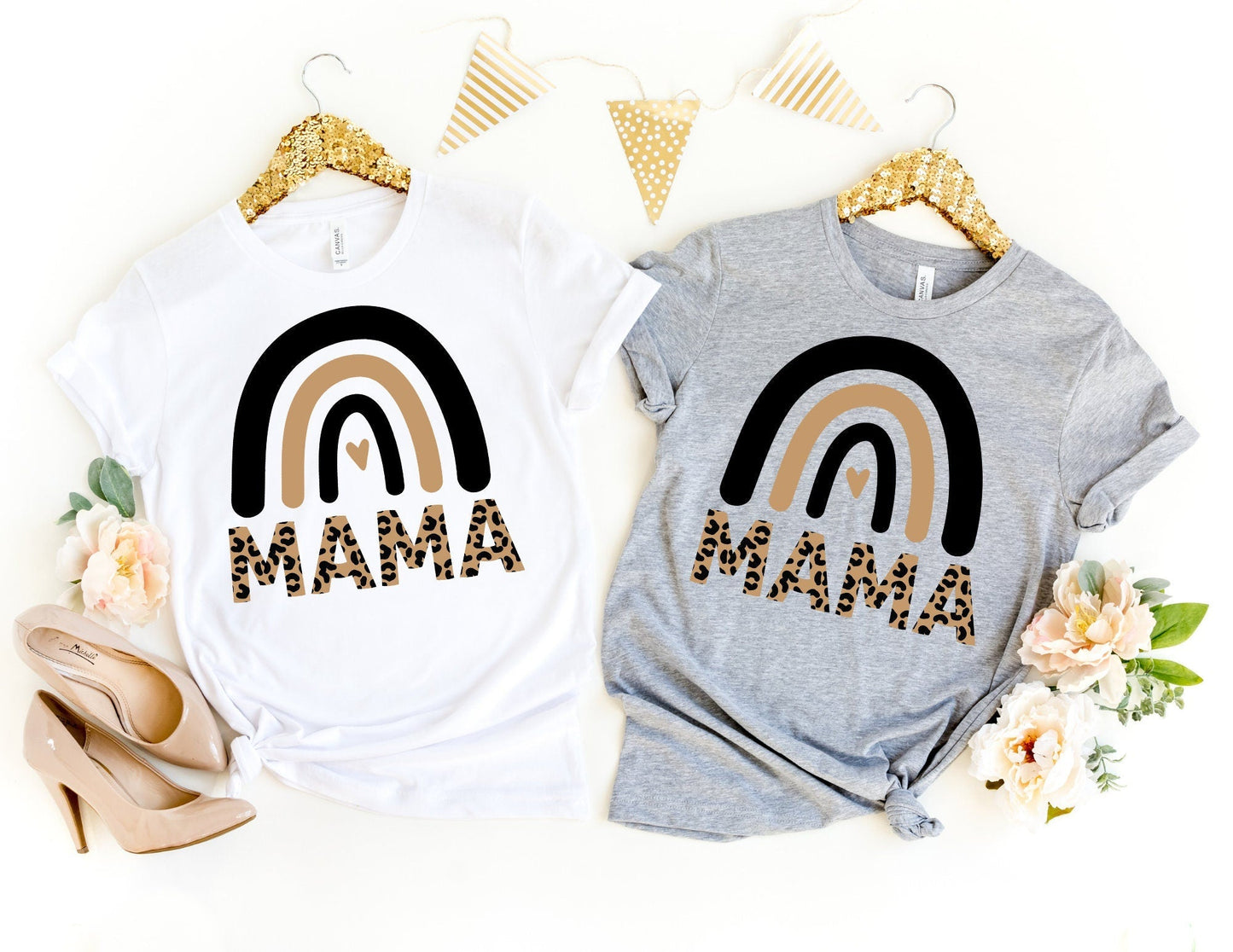 Mama Leopard Rainbow Shirt - Mom Shirt