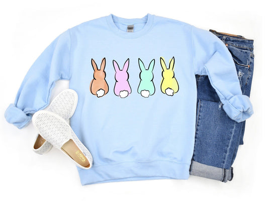 Pastel Bunnies Sweatshirt - Happy Easter Sweatshirt