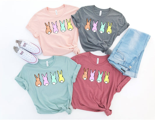 Colorful Bunnies Shirt - Easter Bunny Shirt