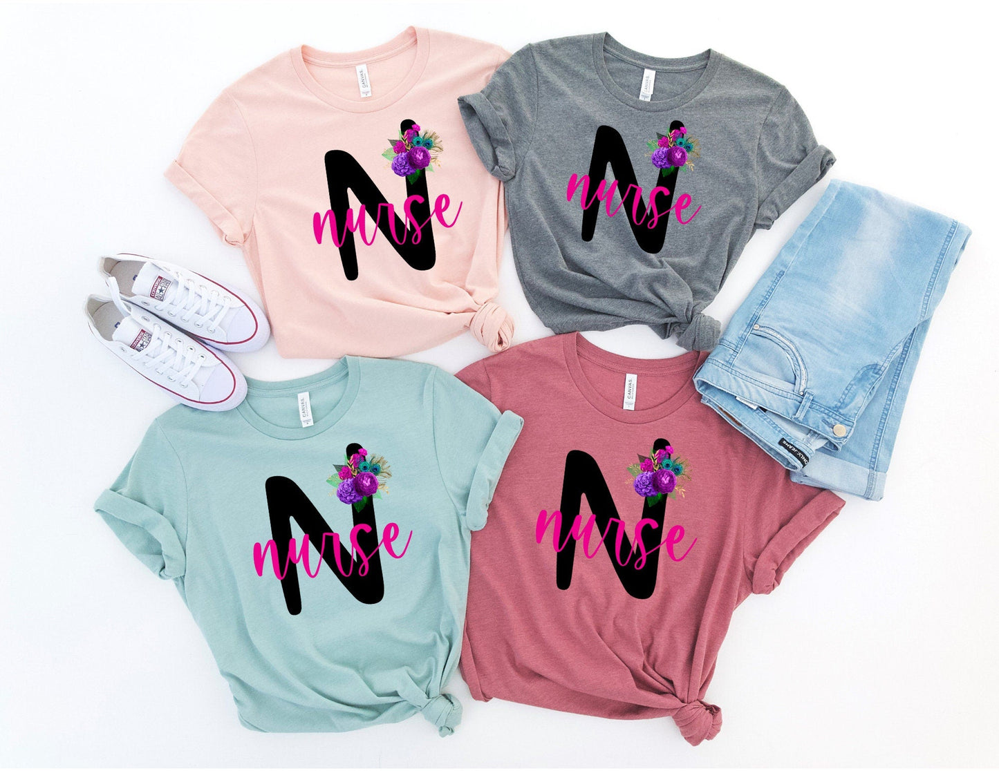 Floral Nurse Shirt - Registered Nurse Shirt