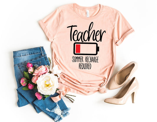 Teacher Summer Recharge Required Shirt - Teacher Shirt