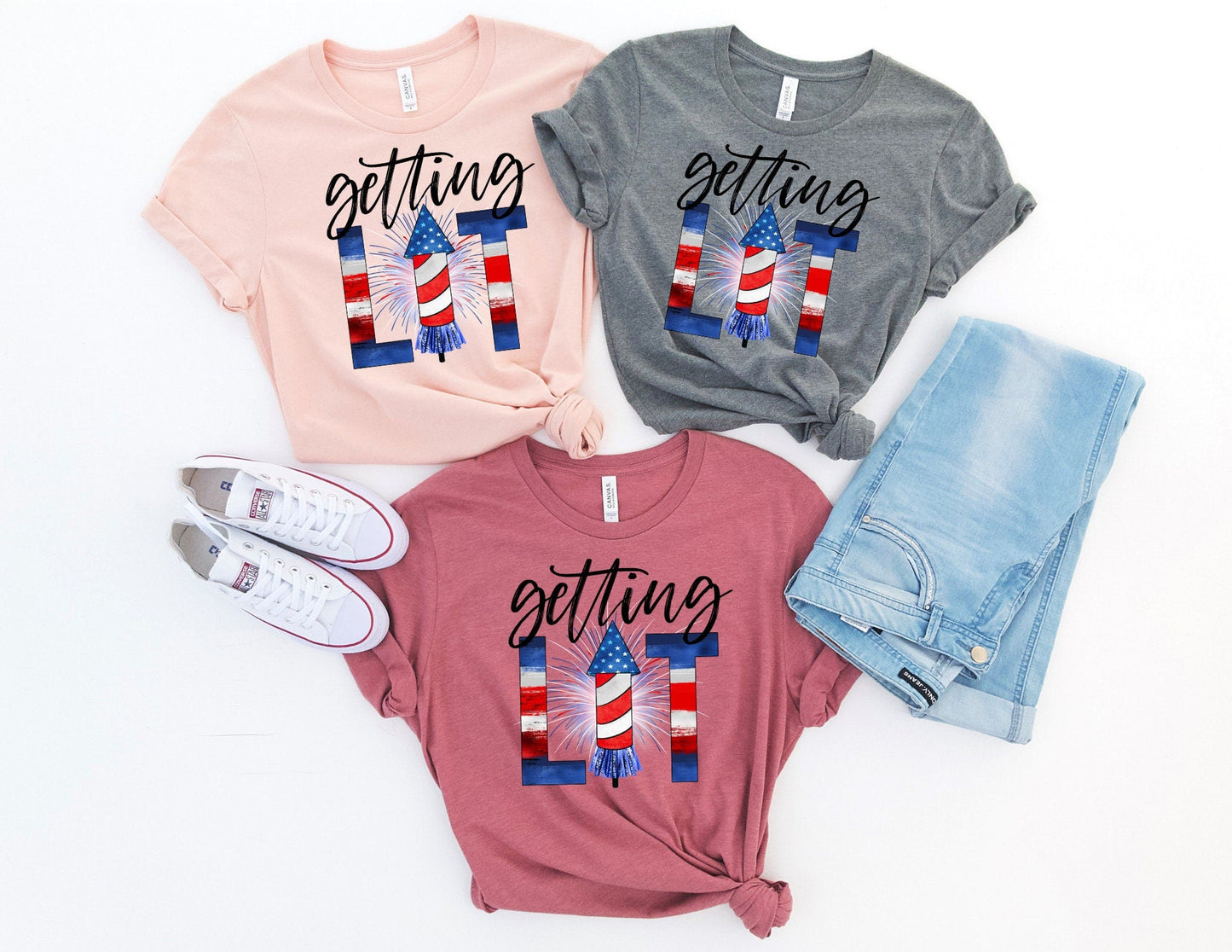 Getting Lit Shirt, - July 4th Shirt