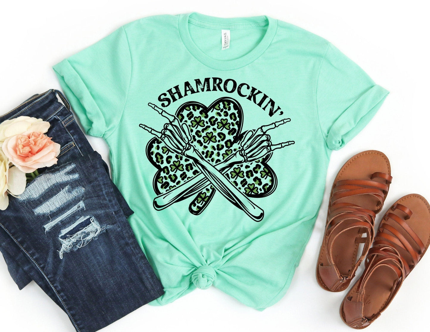 Skeleton Shamrockin Shirt - St Patricks Day Shirt