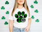 Monogram Green Plaid Dog Paw Shirt - Custom St Patricks Day Shirt