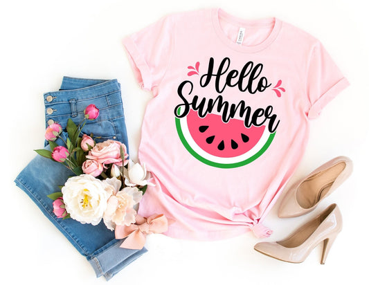 Hello Summer Shirt - Watermelon Shirt