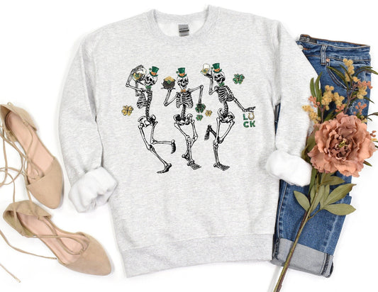 Skeleton St Patricks Sweatshirt - St Pattys Sweatshirt