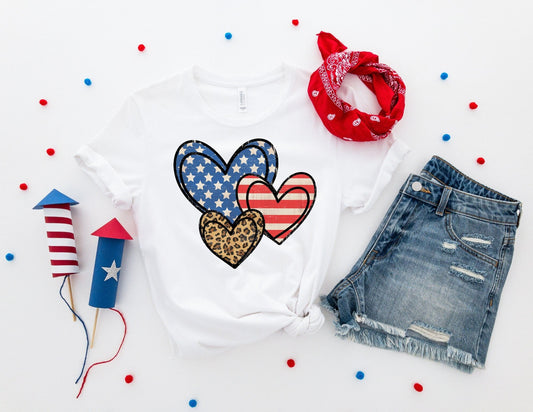 American Hearts Shirt - 4th of July Shirt