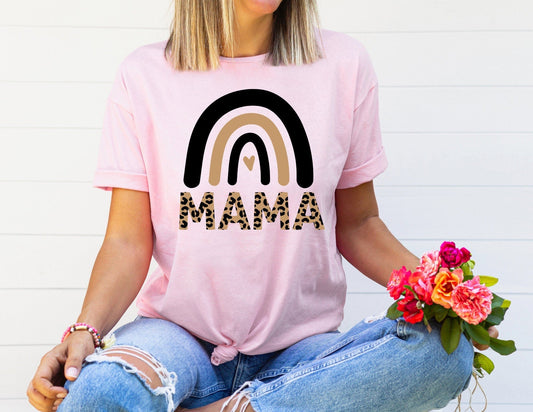 Mama Leopard Rainbow Shirt - Mom Shirt