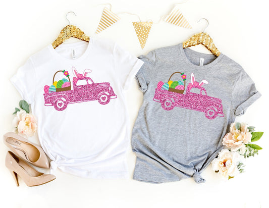 Glitter Easter Truck Shirt - Easter Truck Shirt