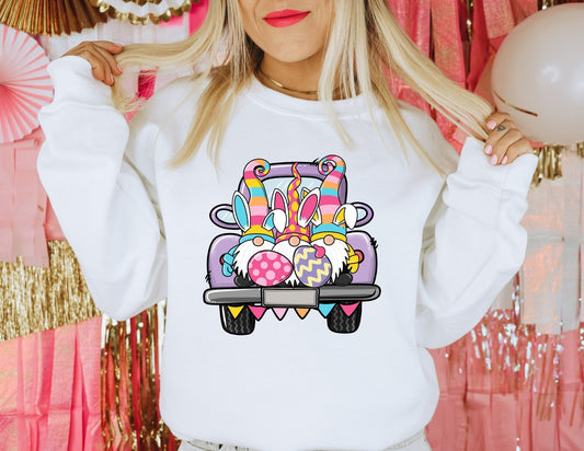 Gnome Easter Truck Sweatshirt - Happy Easter Sweatshirt