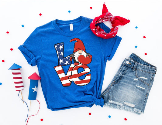 Love July 4th Gnome Shirt, Fourth of July Shirt