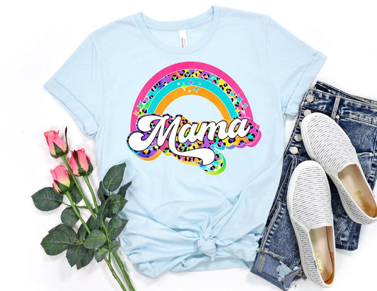 Mama Leopard Rainbow Shirt - Mom Shirt